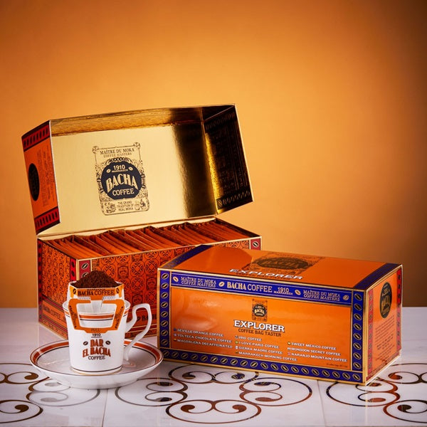Bacha Explorer Coffee Bag Tester, 25 bags/box – Kopi Mania PH