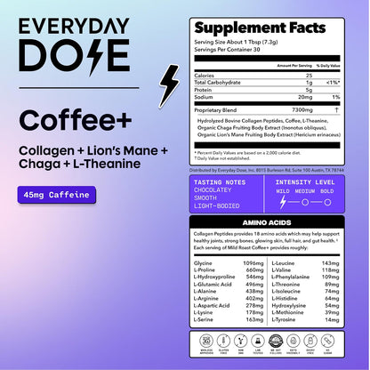 Everyday Dose Premium Adaptogenic Mushroom Coffee, Mild Roast