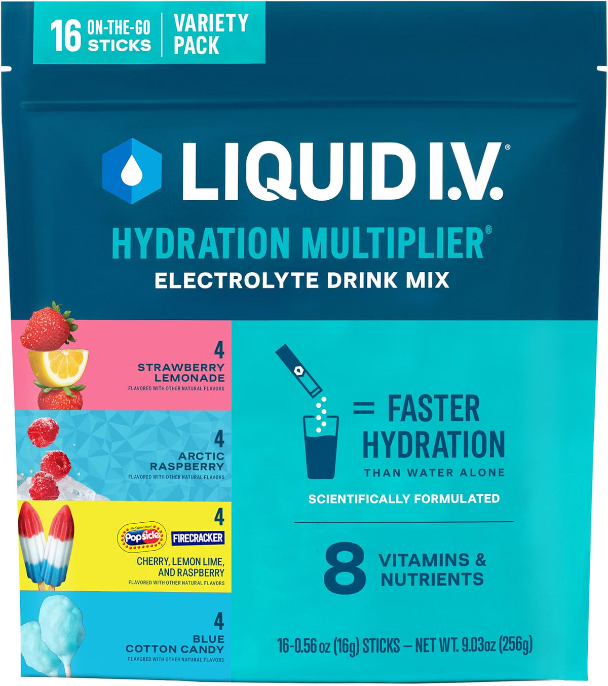 Liquid I.V. Electrolyte Powder, Innovation Favorites Variety Pack, 16 sticks/bag