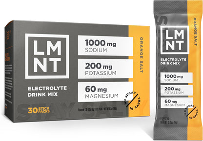 LMNT Orange Salt Zero Sugar Electrolytes, 30 sticks/box