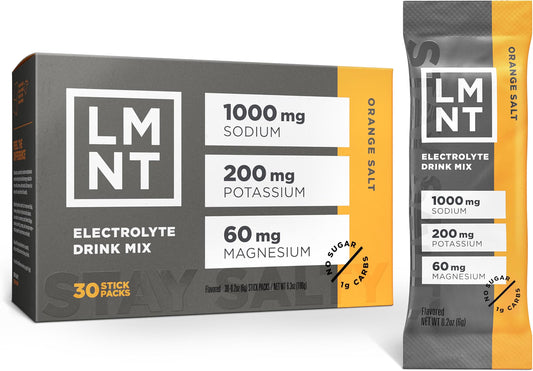 LMNT Orange Salt Zero Sugar Electrolytes, 30 sticks/box