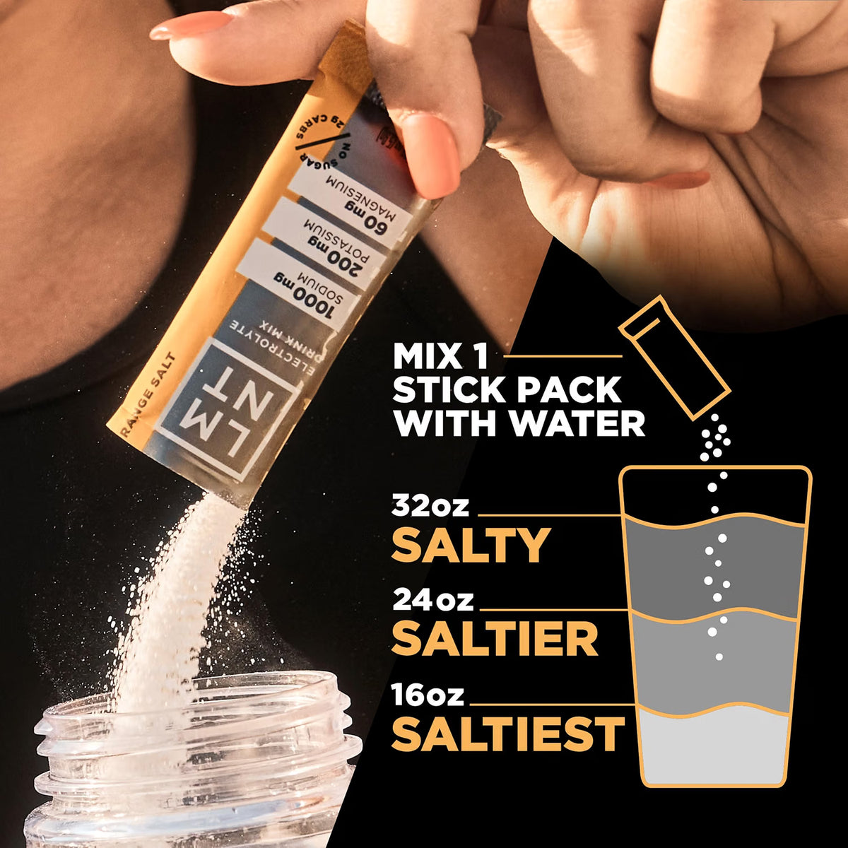 LMNT Orange Salt Zero Sugar Electrolytes, 30 sticks/box