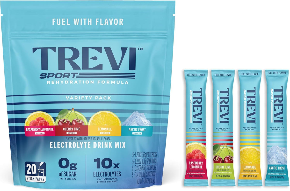 TREVI Sport Sugar Free Electrolyte Mix Variety Pack, 20 packets/bag