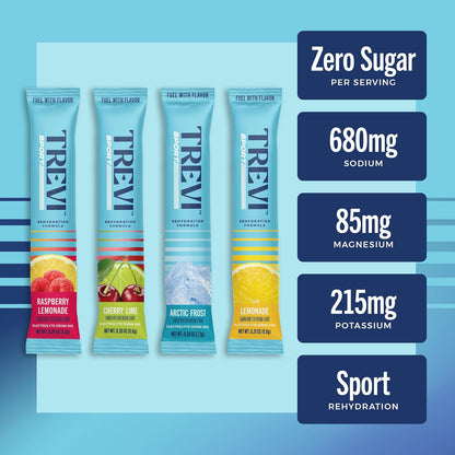 TREVI Sport Sugar Free Electrolyte Mix Variety Pack, 20 packets/bag