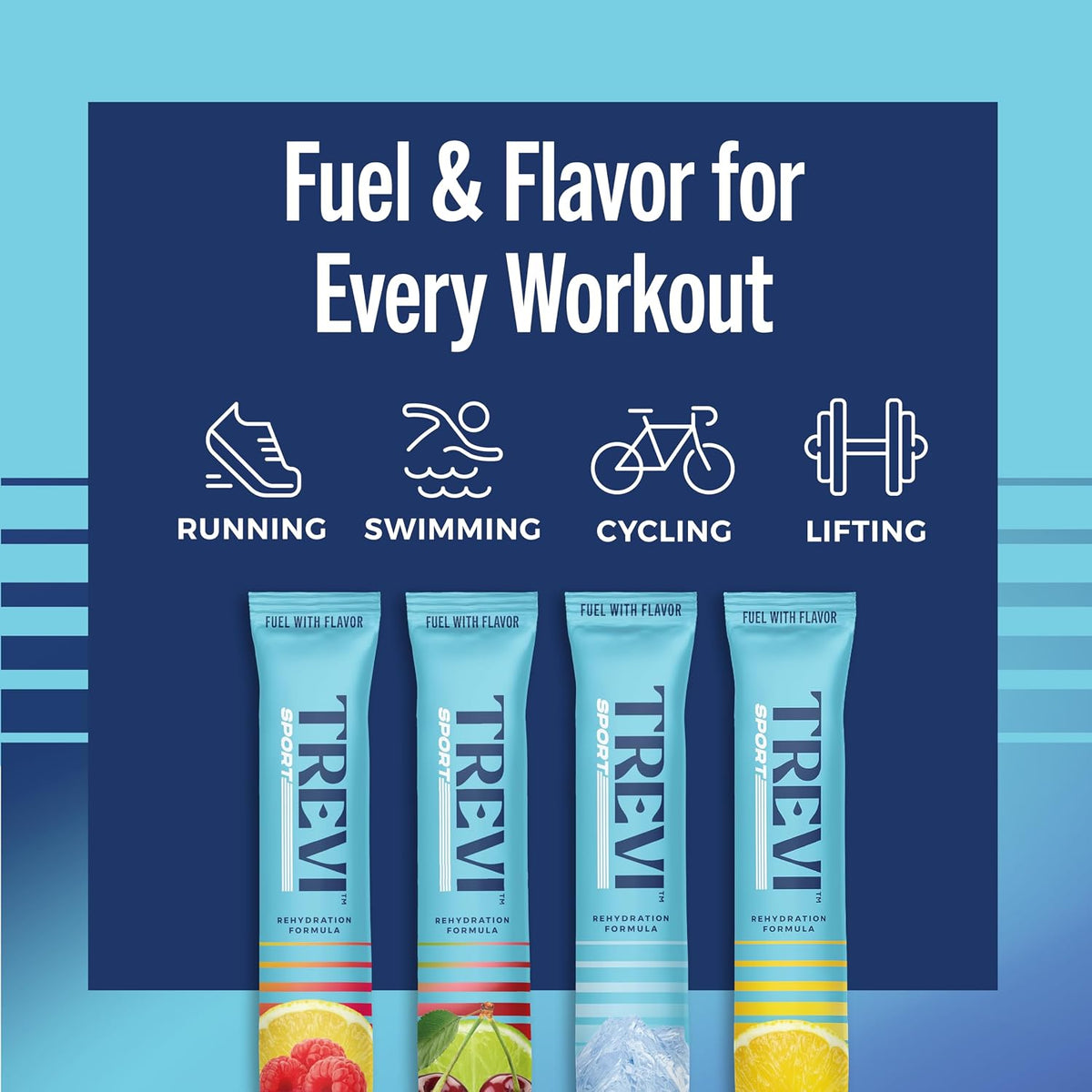 TREVI Sport Sugar Free Electrolyte Mix Variety Pack, 20 packets/bag